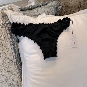 Shade & Shore | Black ruffled bikini bottom